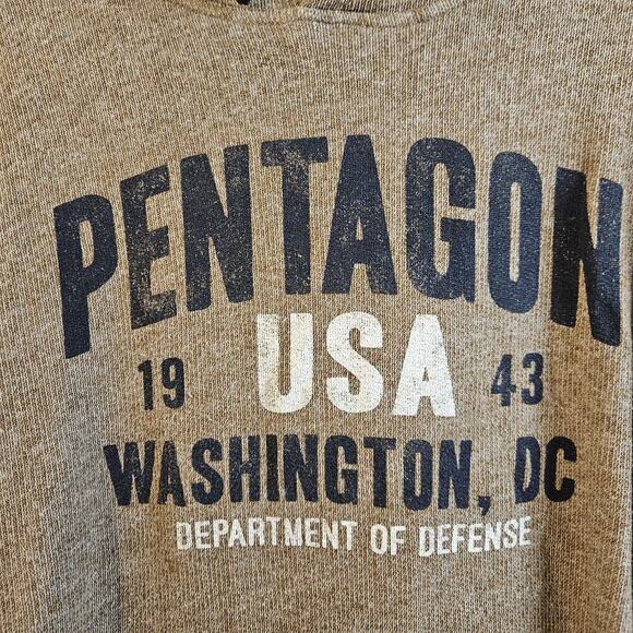 Vintage MV Sport Pentagon Hoodie Pullover Long Sleeve Brown Mens Size L 90s Y2K - Picture 2 of 6